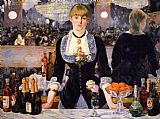 Edouard Manet Canvas Paintings - A Bar at the Folies-Bergere